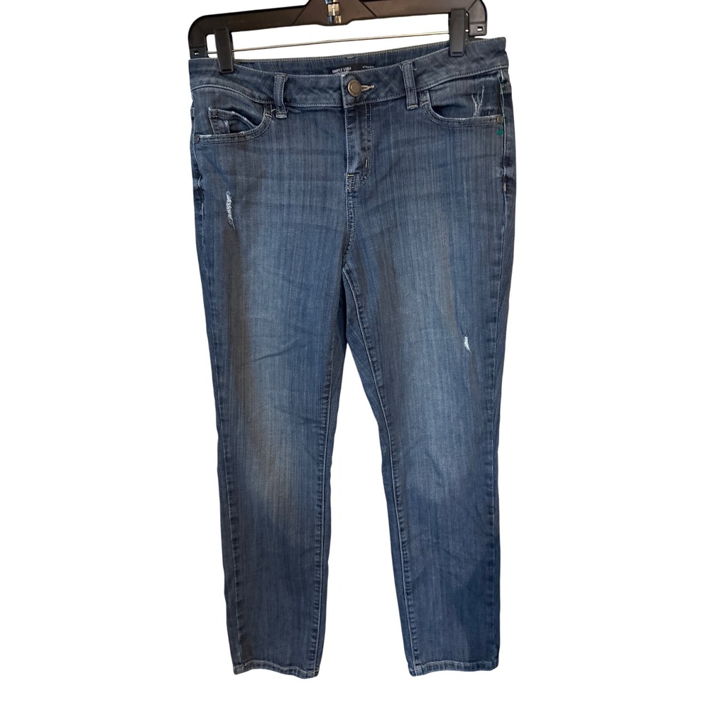 Simply Vera Vera Wang Straight Leg Jeans Womens 10P Blue Stretch Denim